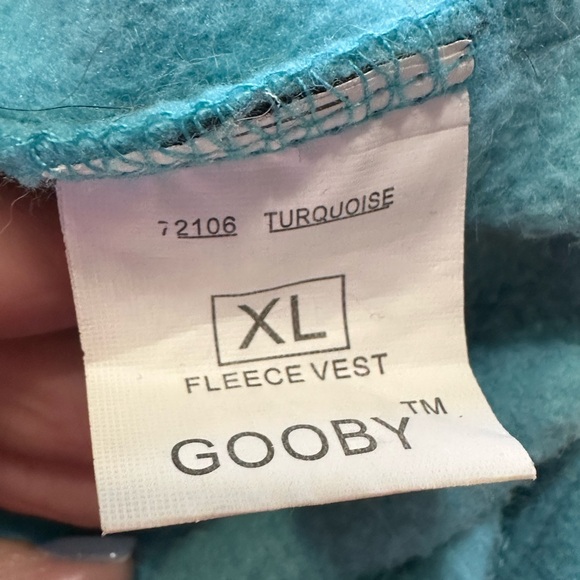 Gooby Zip Up Fleece - Turquoise - Size Large. - Picture 4 of 5
